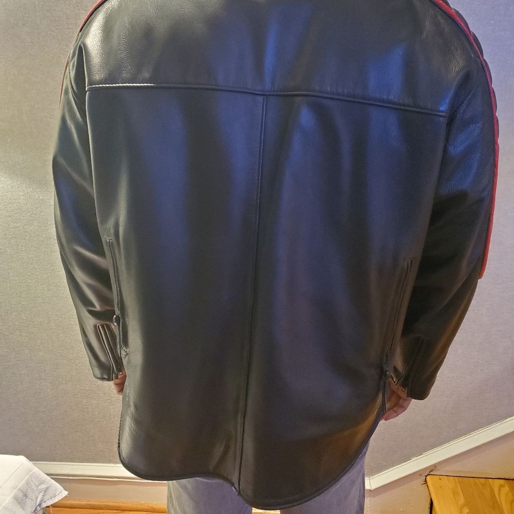 Leather Graphic Racing Jacket - Picture 4 of 4